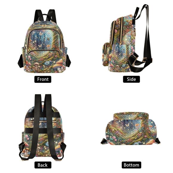 5594 Mini Backpack Fairyland Forest Mushrooms Mini Backpack Purse main image 7